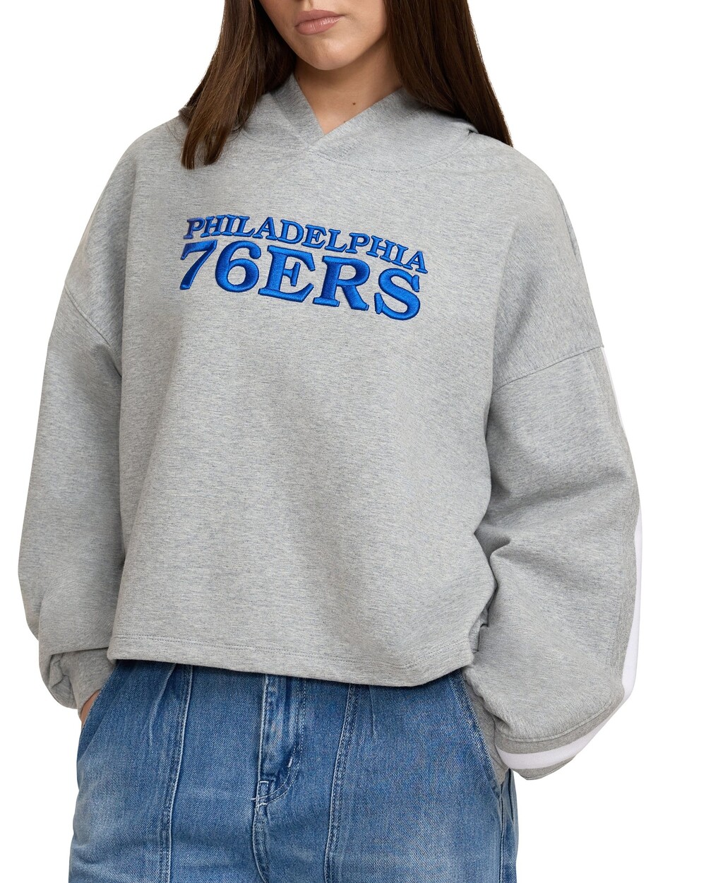 New Era Philadelphia 76ers Gray Logo Select Women's Hoodie - Size XL